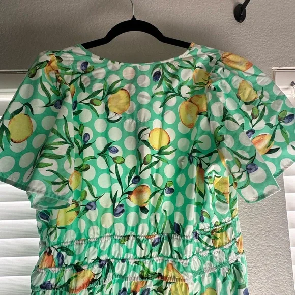 Lemon Polka Dot Anthropologie Somerset Maxi Dress - Picture 8 of 11